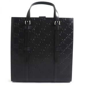 Gucci GG Embossed Leather Tote Bag Black